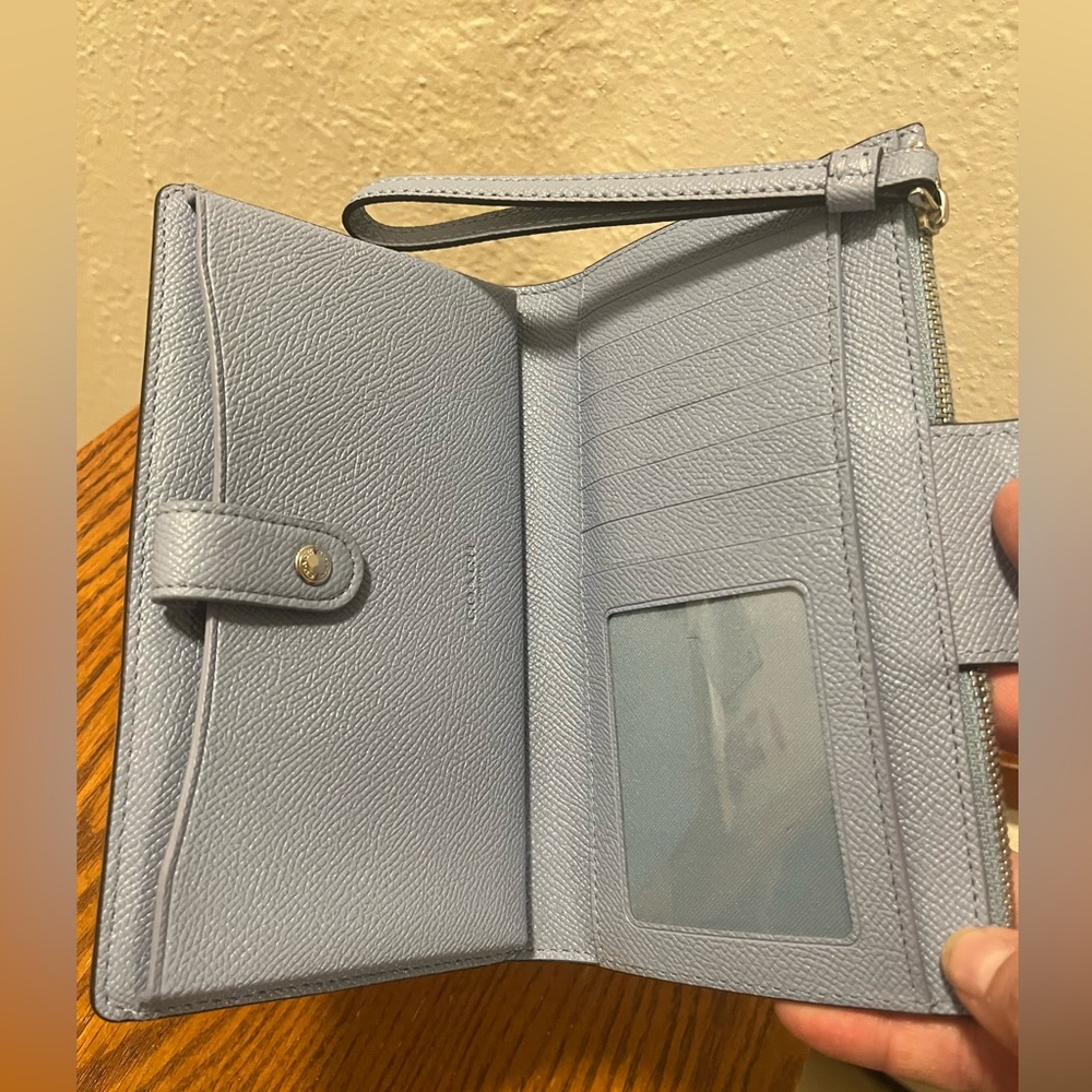 Coach Tech Wallet In Light Blue Signature Canvas - Picture 4 of 8